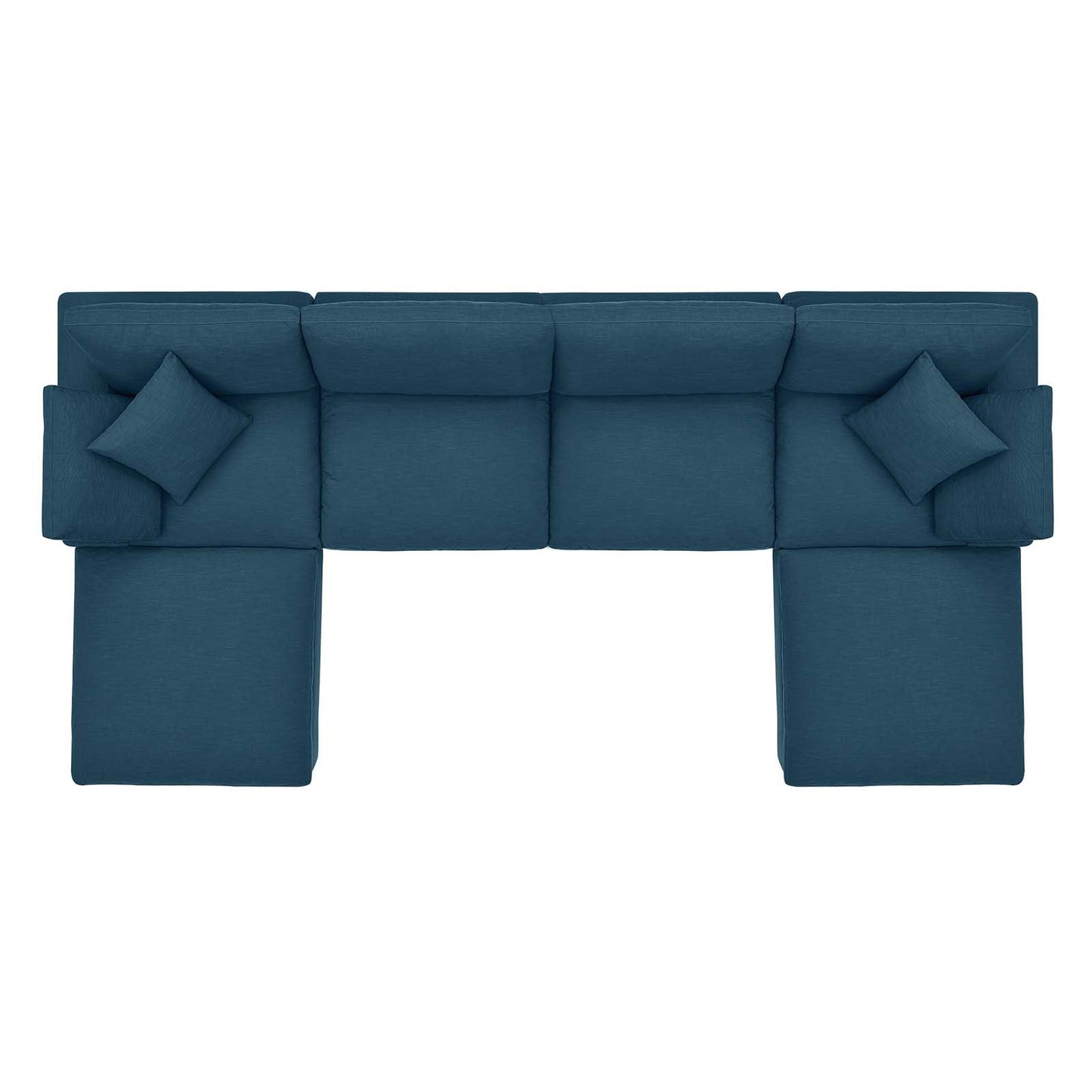 Commix Down Filled Overstuffed 6-Piece Sectional Sofa Azure EEI-3362-AZU