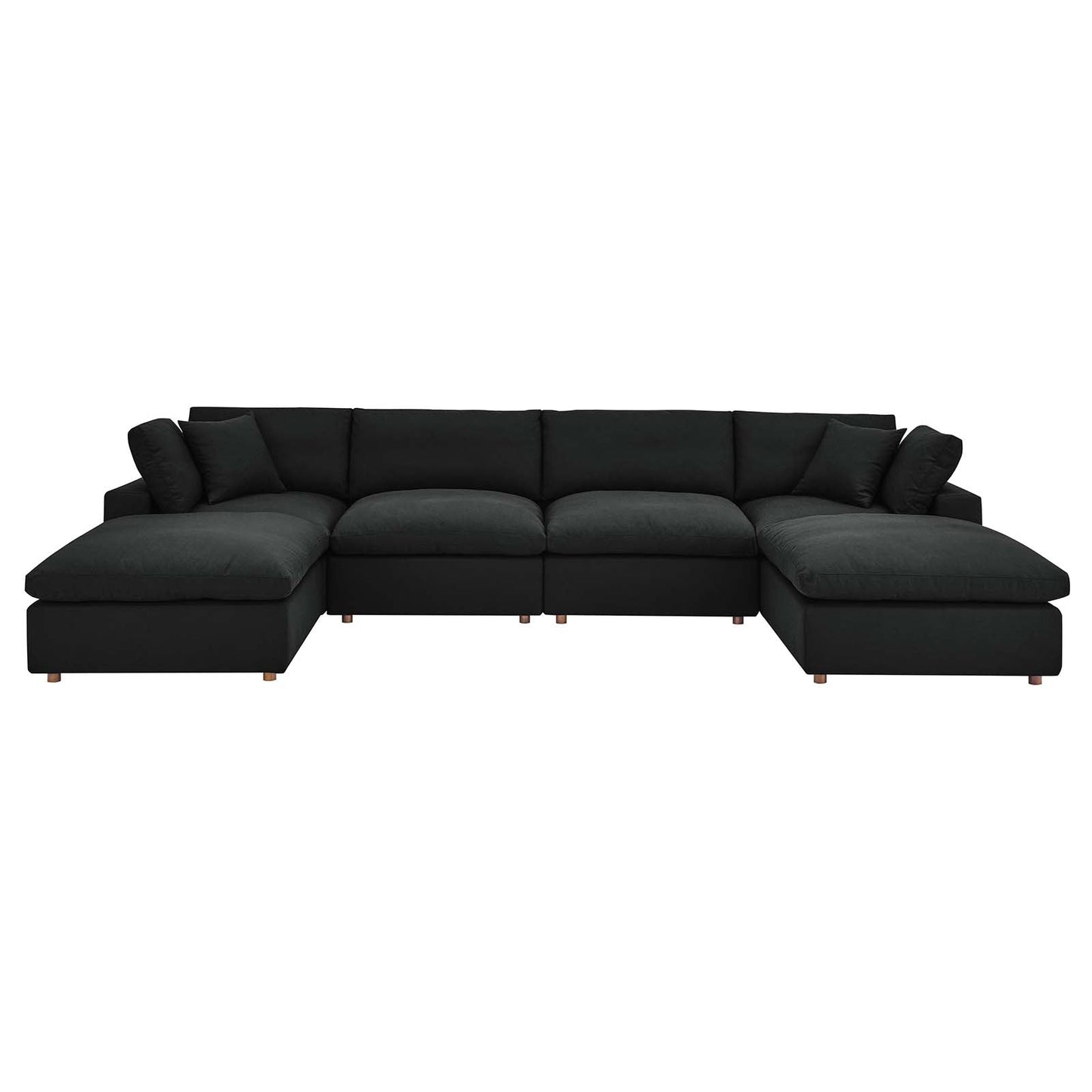 Commix Down Filled Overstuffed 6-Piece Sectional Sofa Black EEI-3362-BLK