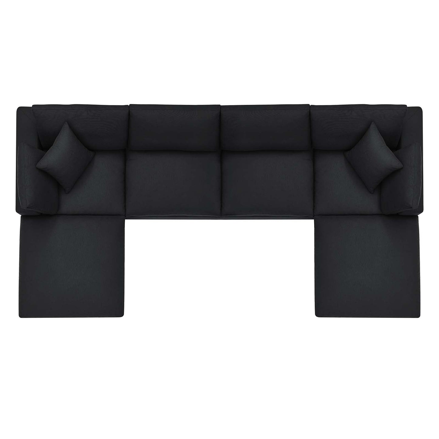 Commix Down Filled Overstuffed 6-Piece Sectional Sofa Black EEI-3362-BLK