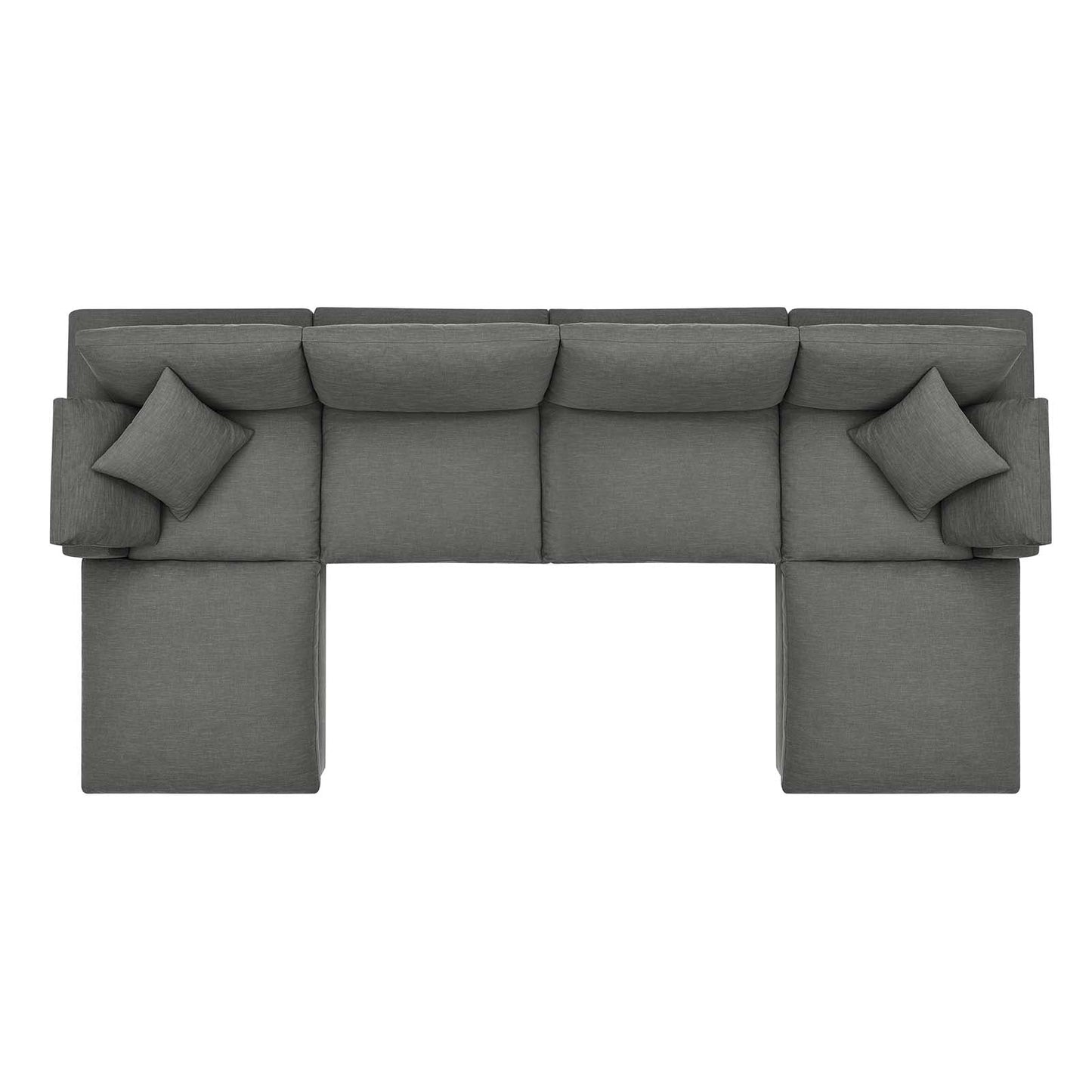 Commix Down Filled Overstuffed 6-Piece Sectional Sofa Gray EEI-3362-GRY