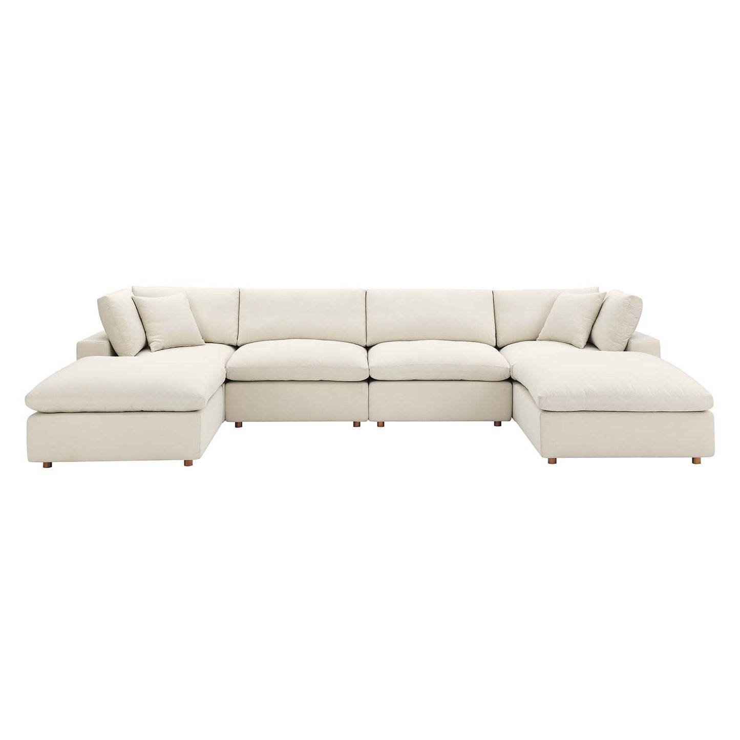 Commix Down Filled Overstuffed 6-Piece Sectional Sofa Light Beige EEI-3362-LBG