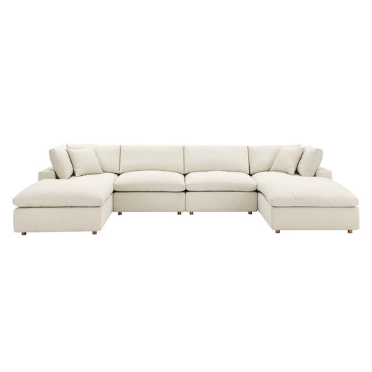 Commix Down Filled Overstuffed 6-Piece Sectional Sofa Light Beige EEI-3362-LBG