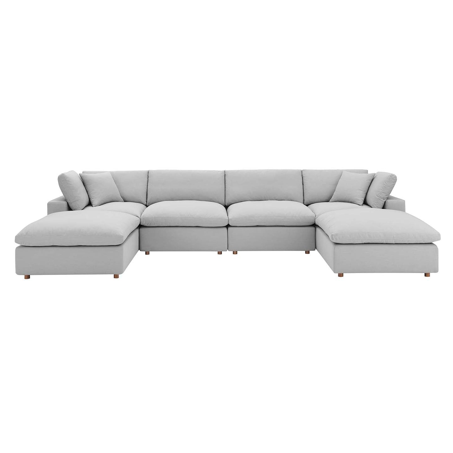 Commix Down Filled Overstuffed 6-Piece Sectional Sofa Light Gray EEI-3362-LGR