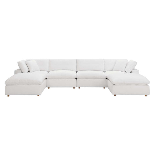 Commix Down Filled Overstuffed 6-Piece Sectional Sofa Pure White EEI-3362-PUW