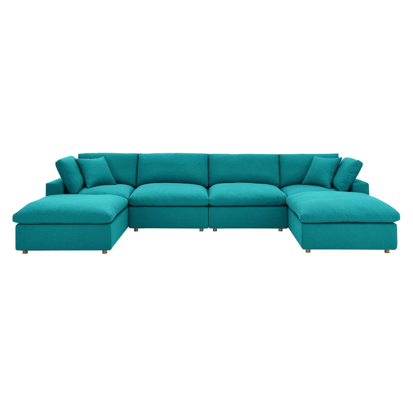 Commix Down Filled Overstuffed 6-Piece Sectional Sofa Teal EEI-3362-TEA