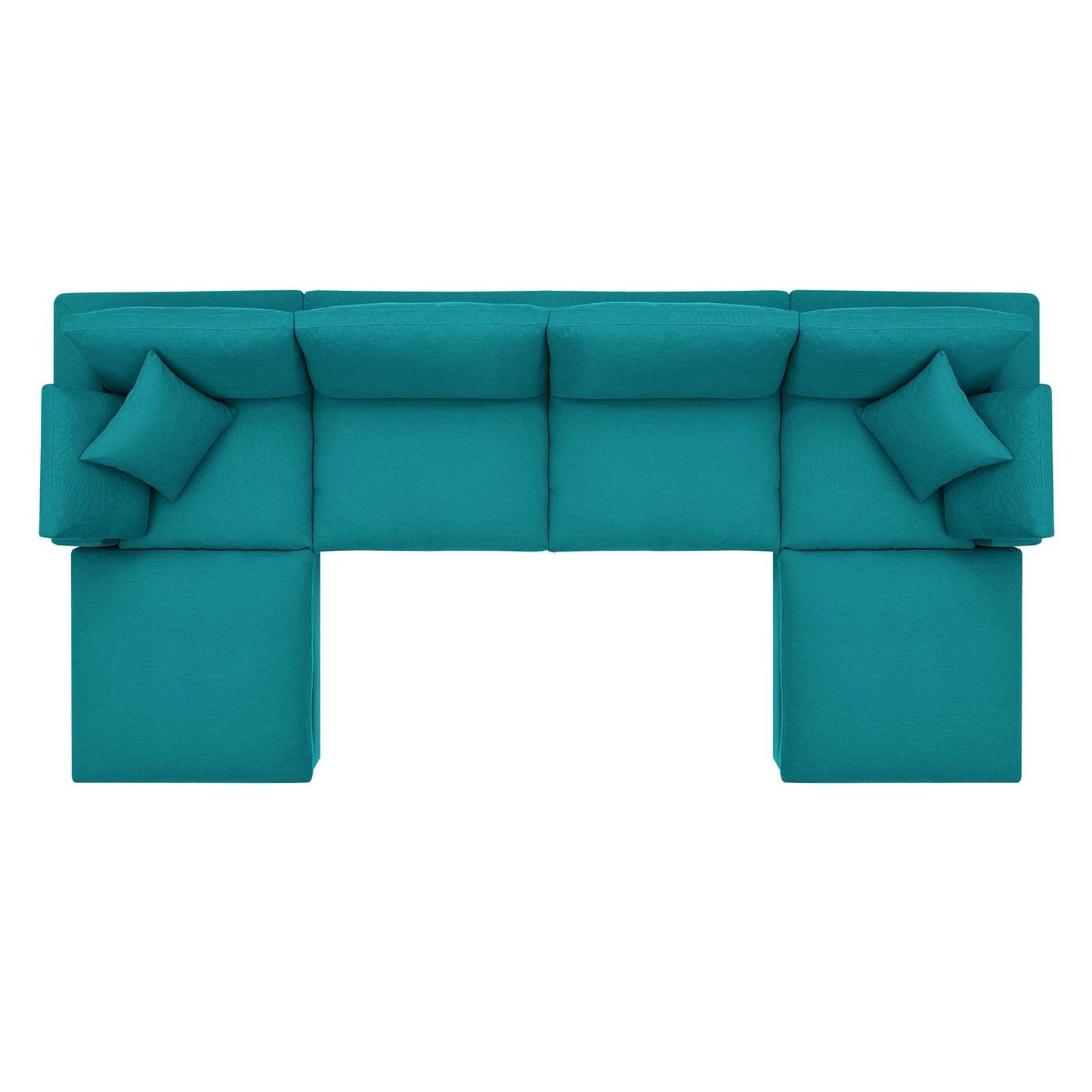 Commix Down Filled Overstuffed 6-Piece Sectional Sofa Teal EEI-3362-TEA