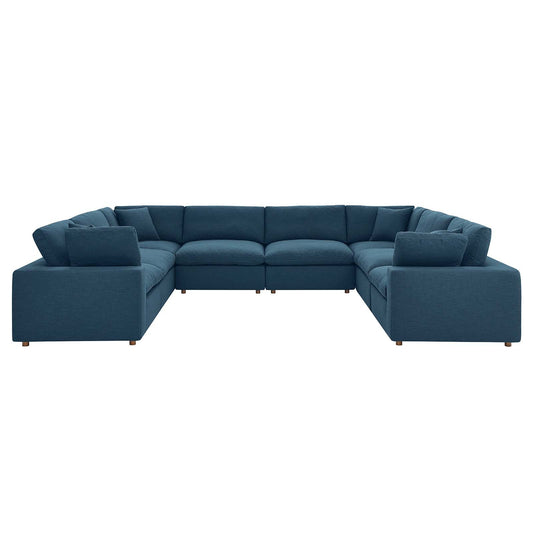 Commix Down Filled Overstuffed 8-Piece Sectional Sofa Azure EEI-3363-AZU