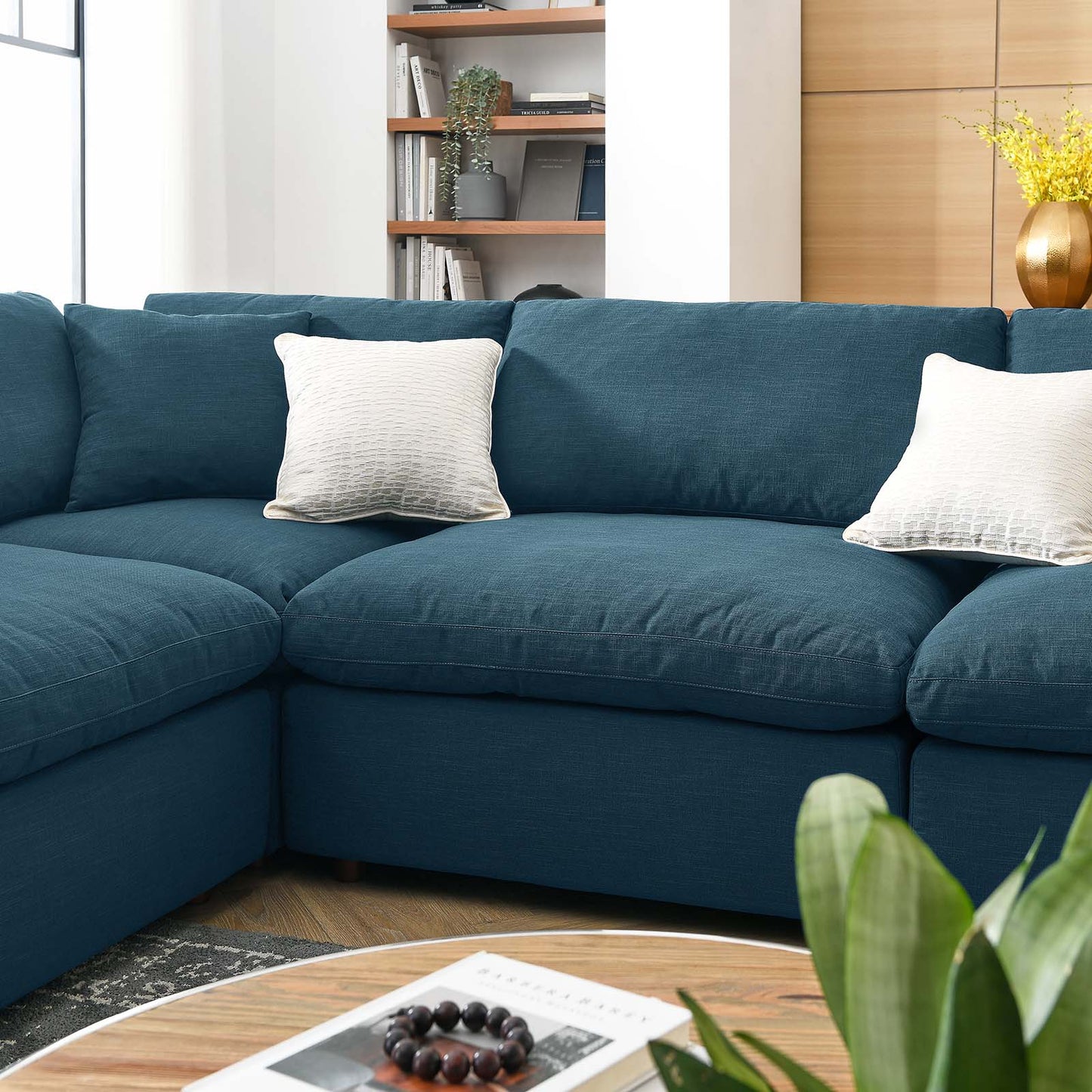 Commix Down Filled Overstuffed 8-Piece Sectional Sofa Azure EEI-3363-AZU