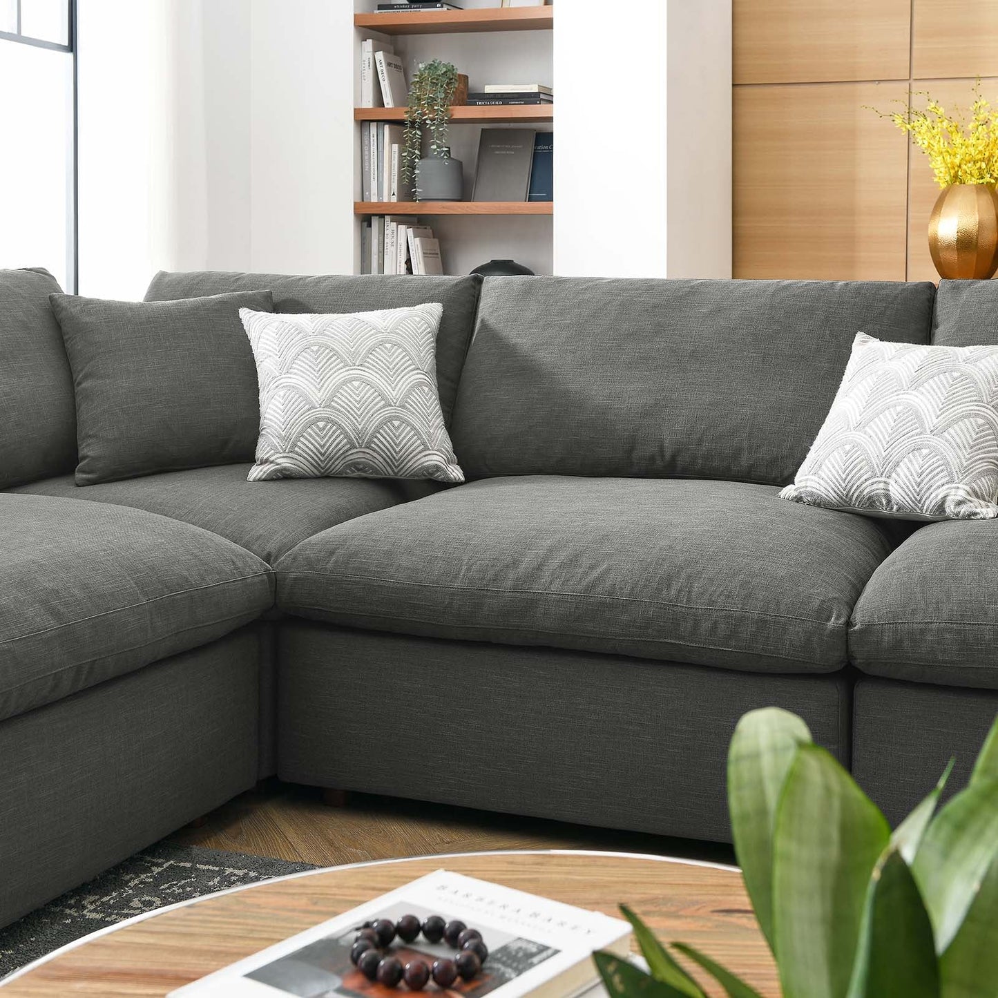 Commix Down Filled Overstuffed 8-Piece Sectional Sofa Gray EEI-3363-GRY