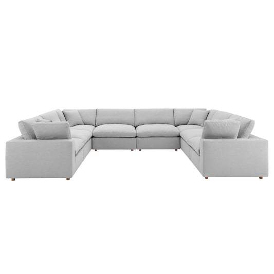 Commix Down Filled Overstuffed 8-Piece Sectional Sofa Light Gray EEI-3363-LGR