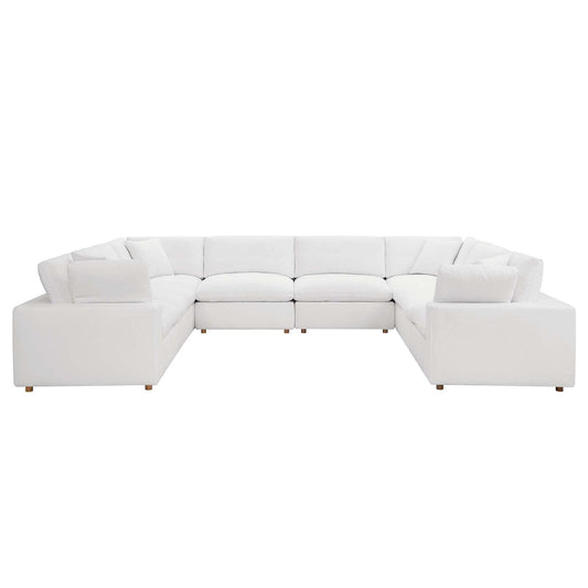 Commix Down Filled Overstuffed 8-Piece Sectional Sofa Pure White EEI-3363-PUW