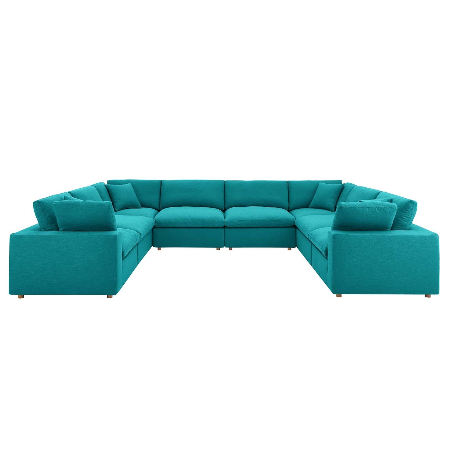 Commix Down Filled Overstuffed 8-Piece Sectional Sofa Teal EEI-3363-TEA