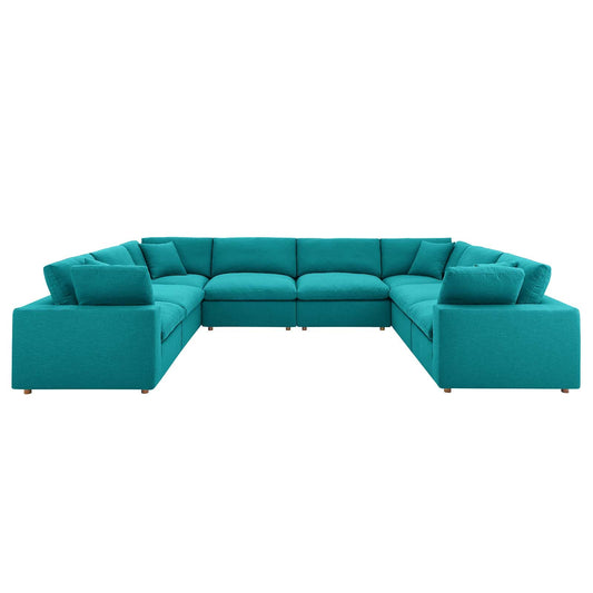 Commix Down Filled Overstuffed 8-Piece Sectional Sofa Teal EEI-3363-TEA