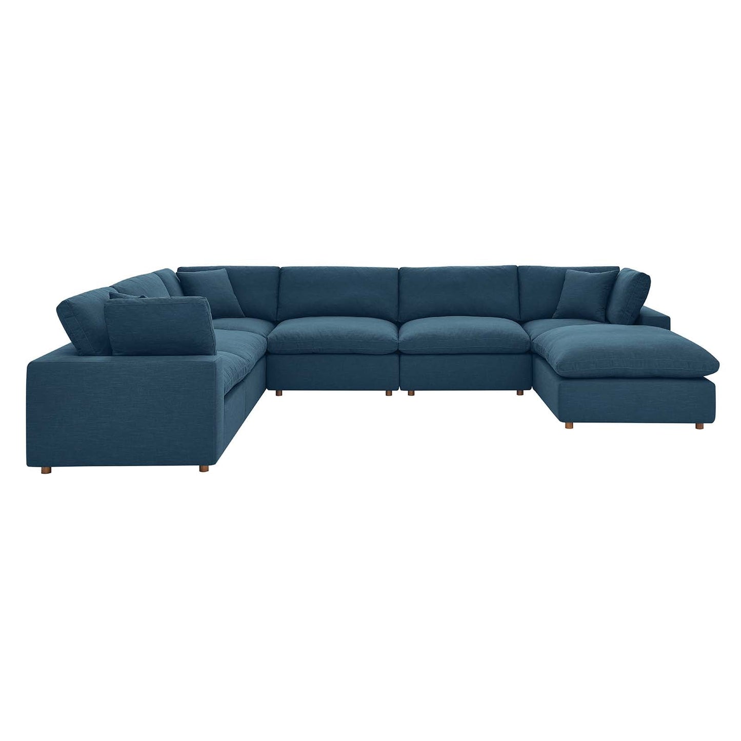 Commix Down Filled Overstuffed 7-Piece Sectional Sofa Azure EEI-3364-AZU