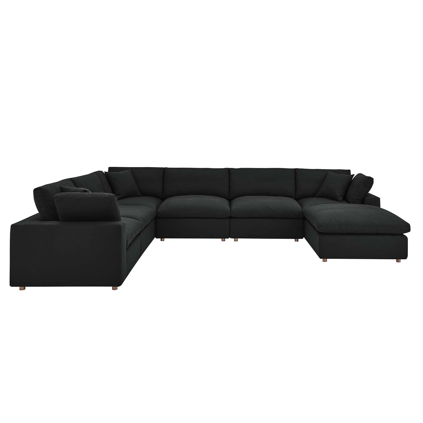 Commix Down Filled Overstuffed 7-Piece Sectional Sofa Black EEI-3364-BLK