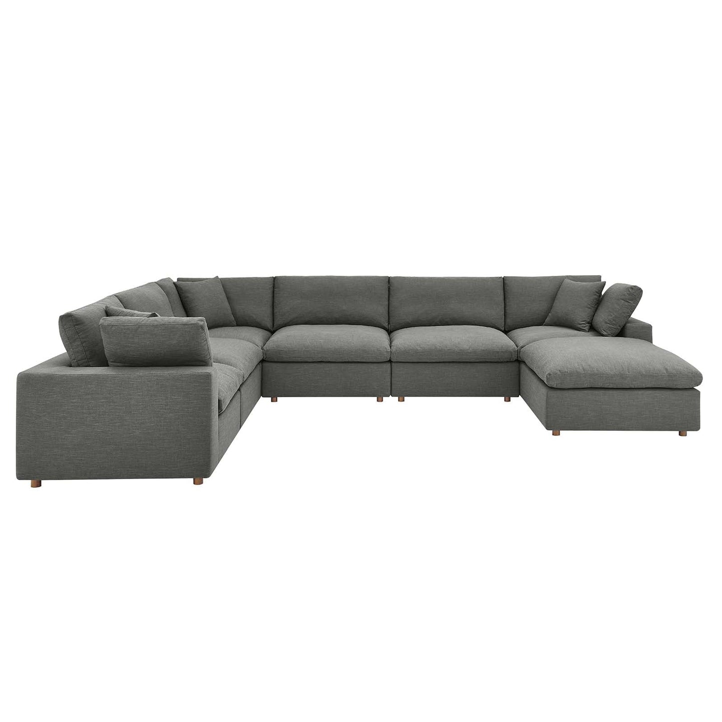 Commix Down Filled Overstuffed 7-Piece Sectional Sofa Gray EEI-3364-GRY