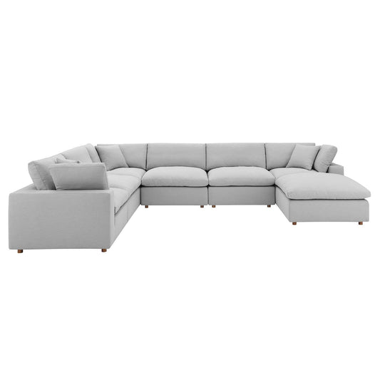 Commix Down Filled Overstuffed 7-Piece Sectional Sofa Light Gray EEI-3364-LGR