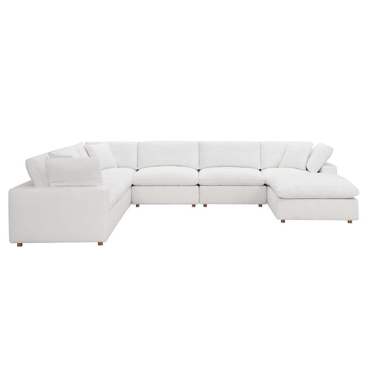 Commix Down Filled Overstuffed 7-Piece Sectional Sofa Pure White EEI-3364-PUW