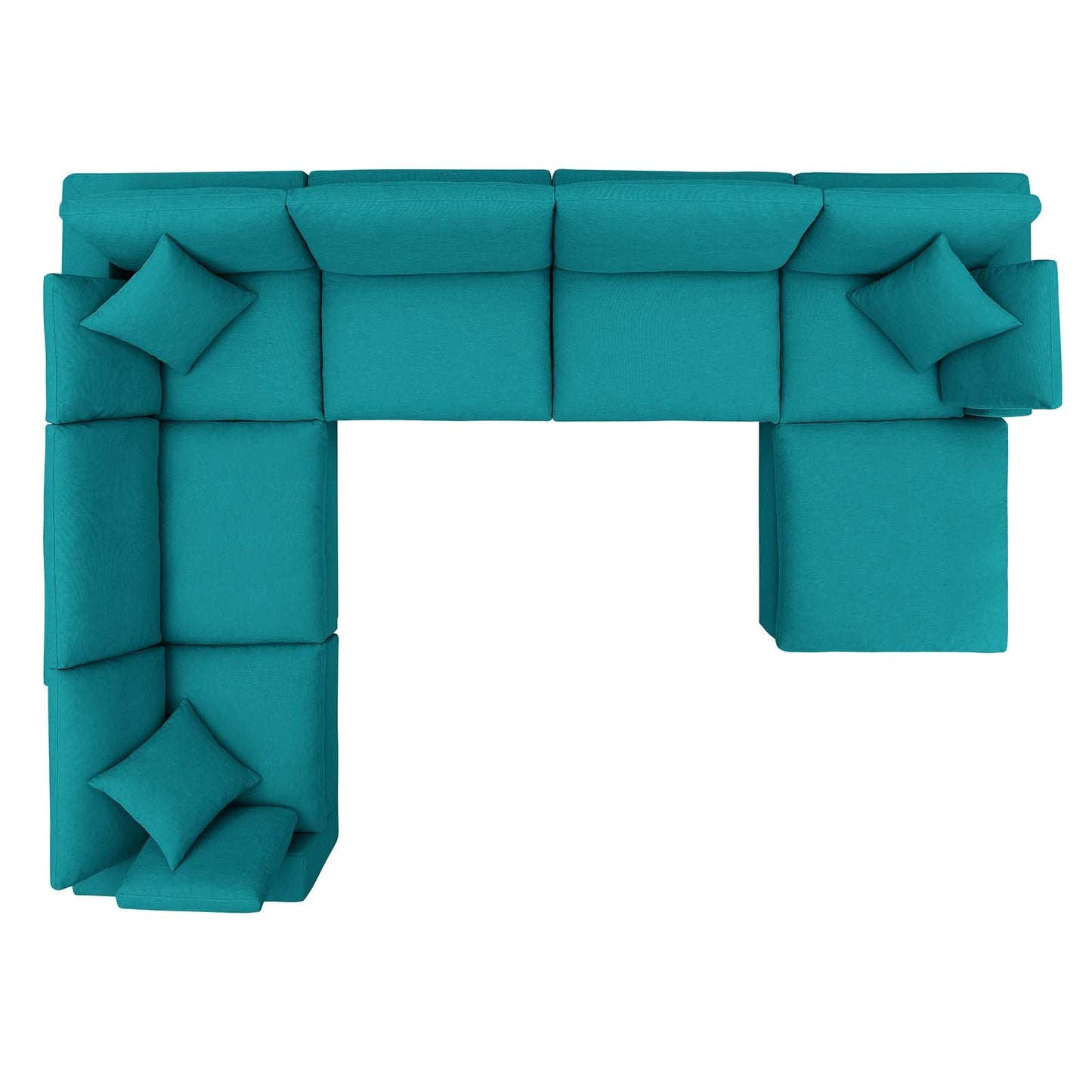 Commix Down Filled Overstuffed 7-Piece Sectional Sofa Teal EEI-3364-TEA