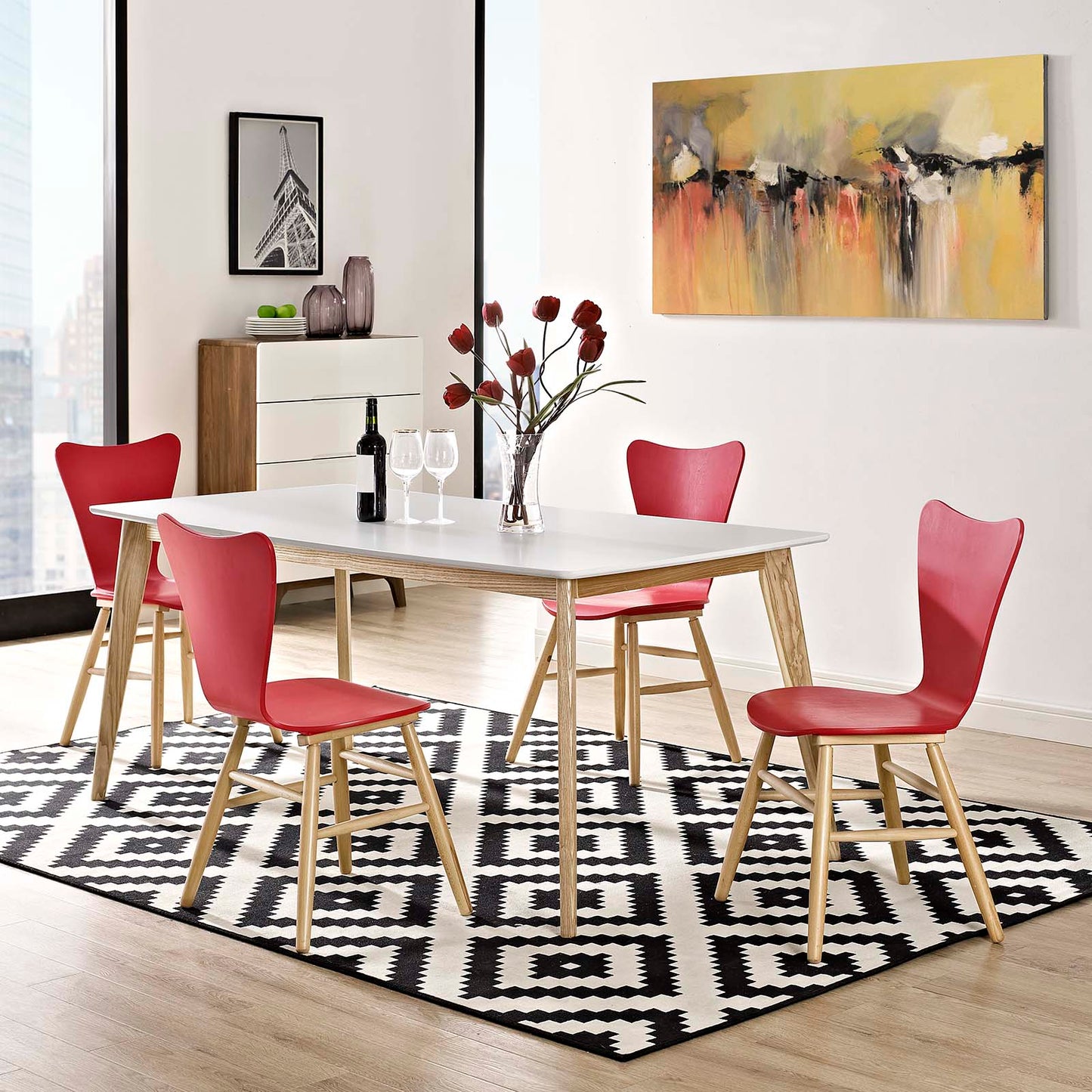 Cascade Dining Chair Set of 4 Red EEI-3380-RED