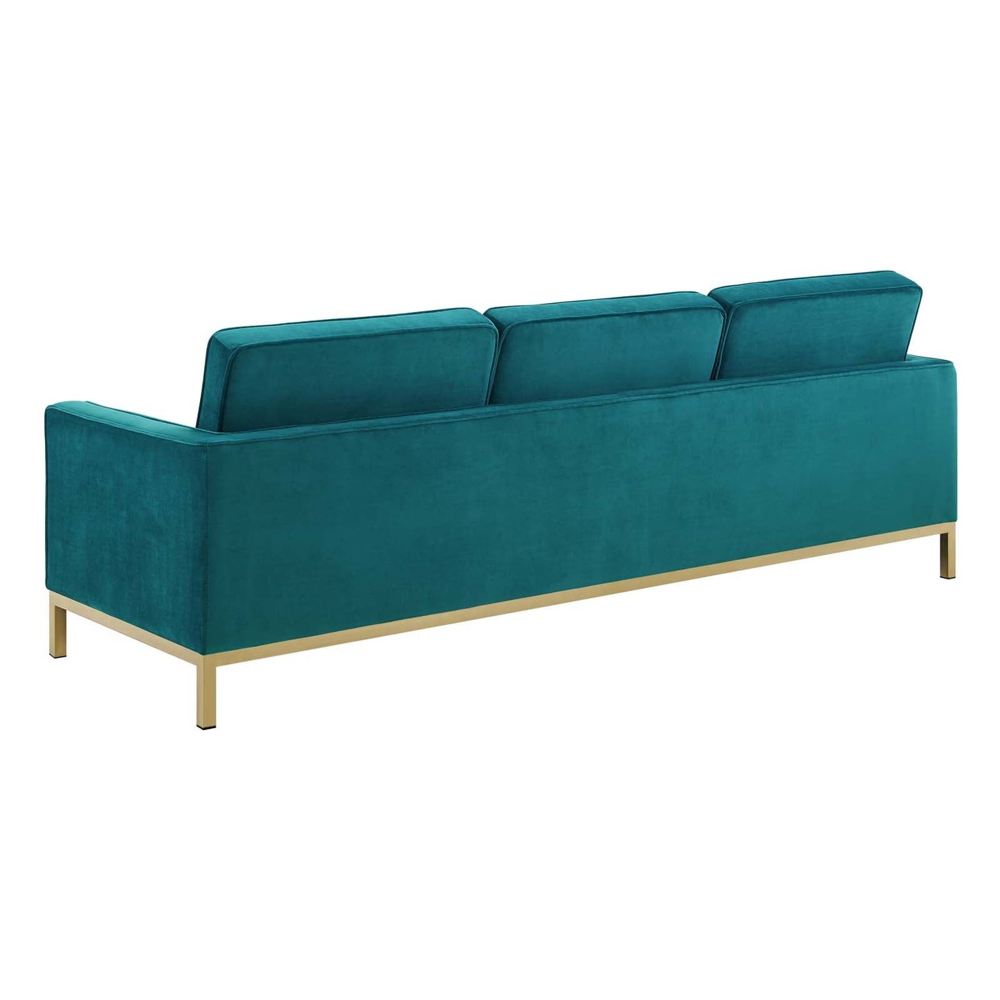 Loft Gold Stainless Steel Leg Performance Velvet Sofa Gold Teal EEI-3387-GLD-TEA