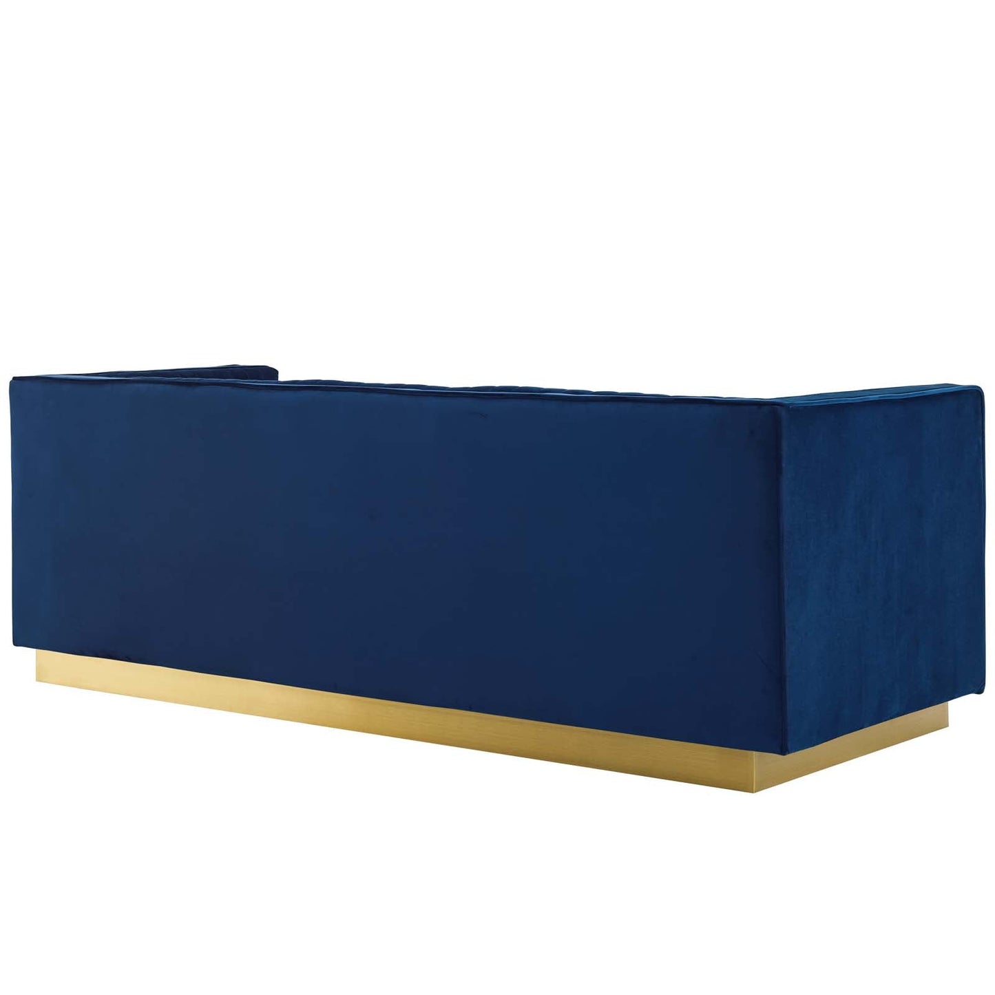 Sanguine Vertical Channel Tufted Performance Velvet Sofa Navy EEI-3405-NAV