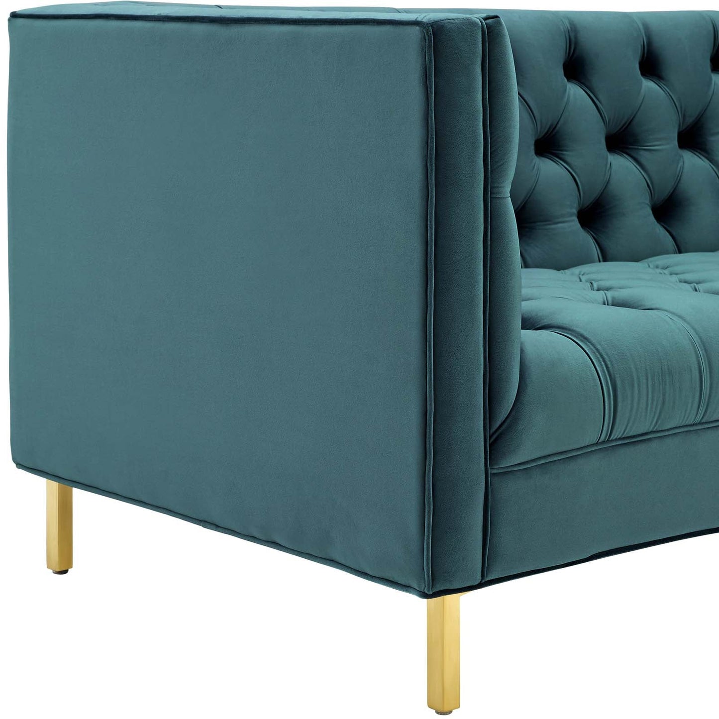 Delight Tufted Button Performance Velvet Sofa Sea Blue EEI-3455-SEA