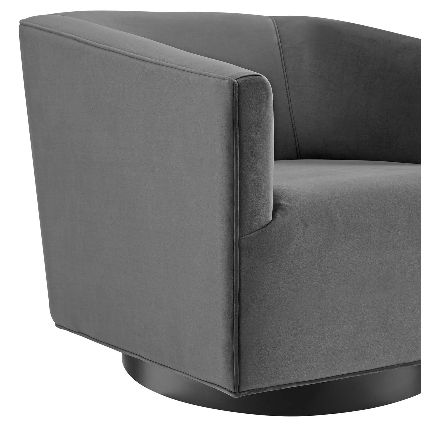 Twist Accent Lounge Performance Velvet Swivel Chair Gray EEI-3456-GRY