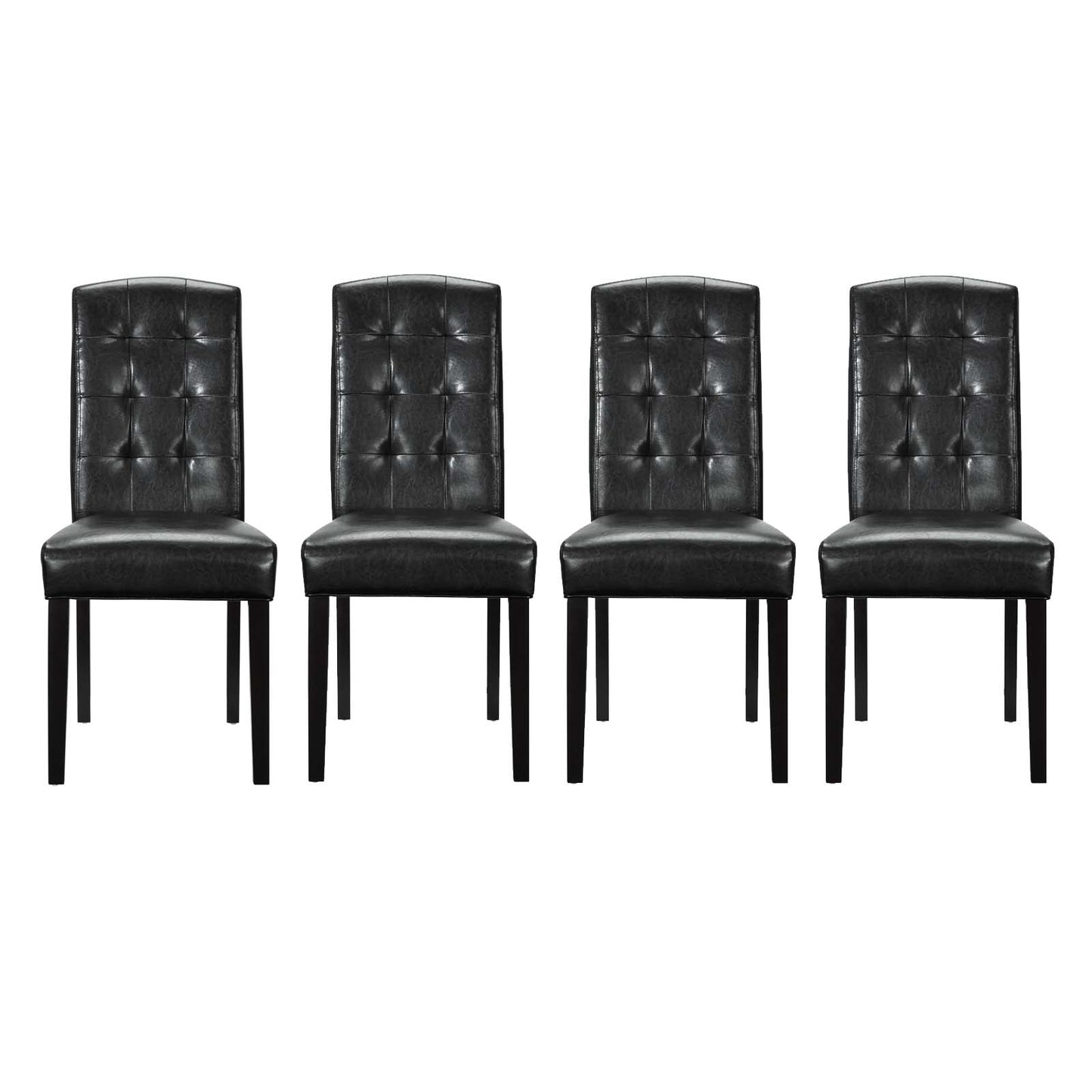 Perdure Dining Chairs Vinyl Set of 4 Black EEI-3464-BLK