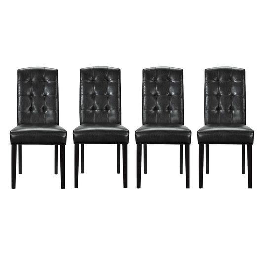 Perdure Dining Chairs Vinyl Set of 4 Black EEI-3464-BLK