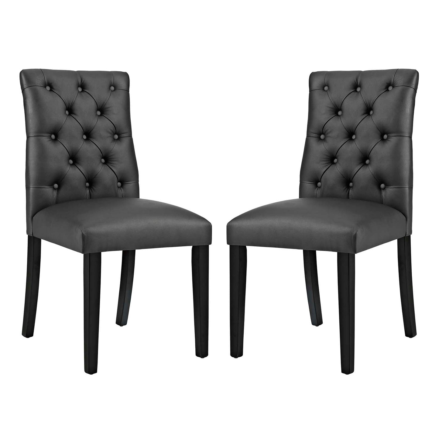 Duchess Dining Chair Vinyl Set of 2 Black EEI-3472-BLK