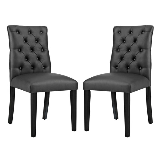 Duchess Dining Chair Vinyl Set of 2 Black EEI-3472-BLK