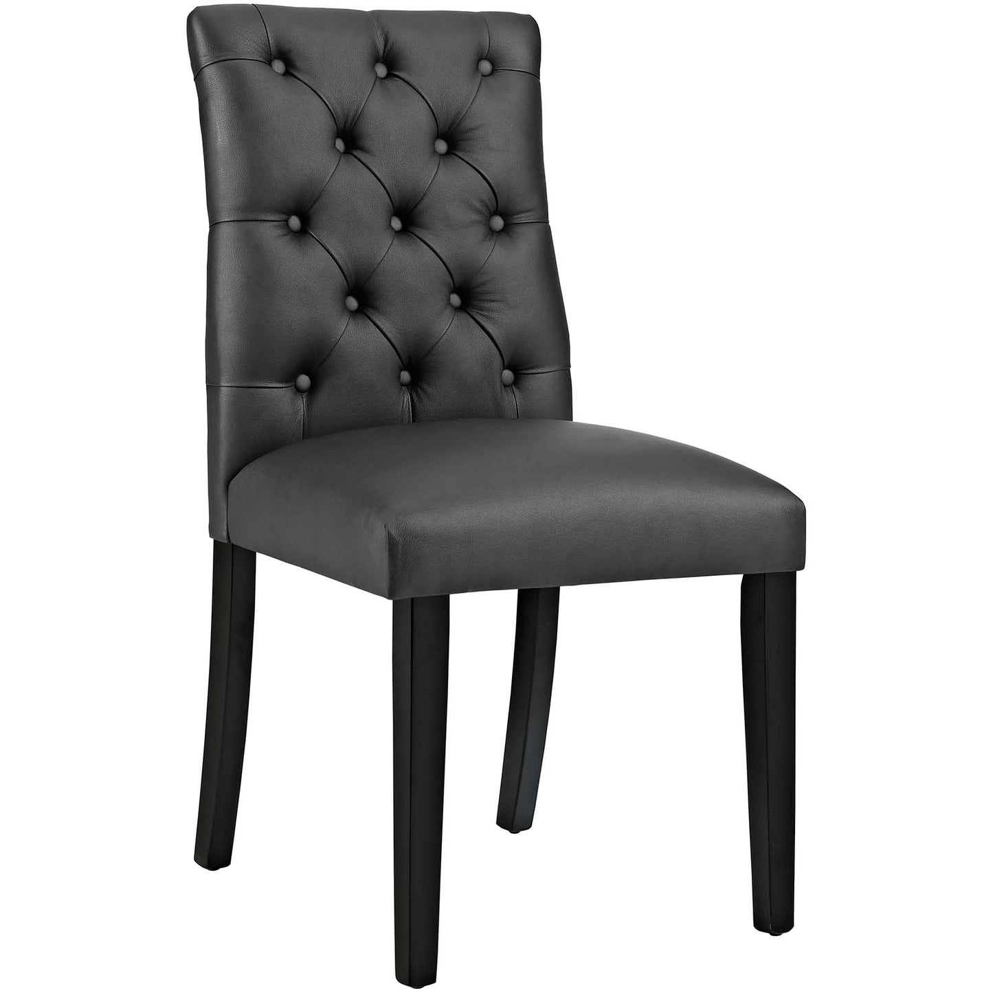 Duchess Dining Chair Vinyl Set of 2 Black EEI-3472-BLK