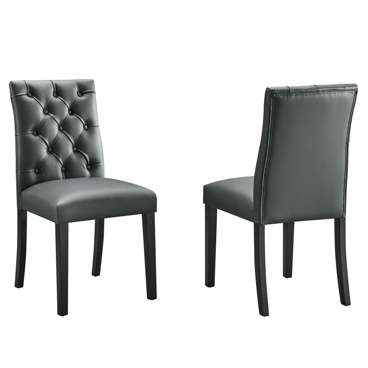 Duchess Dining Chair Vinyl Set of 2 Gray EEI-3472-GRY