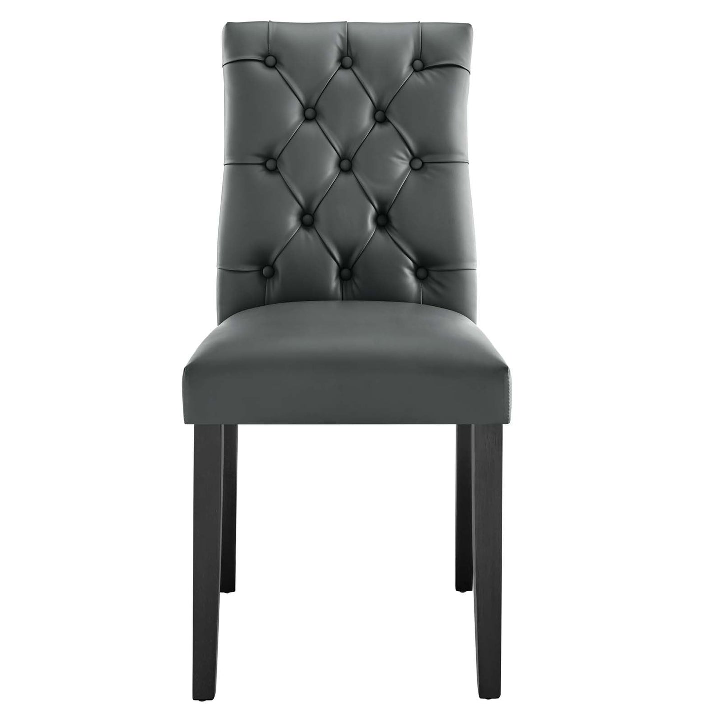 Duchess Dining Chair Vinyl Set of 2 Gray EEI-3472-GRY