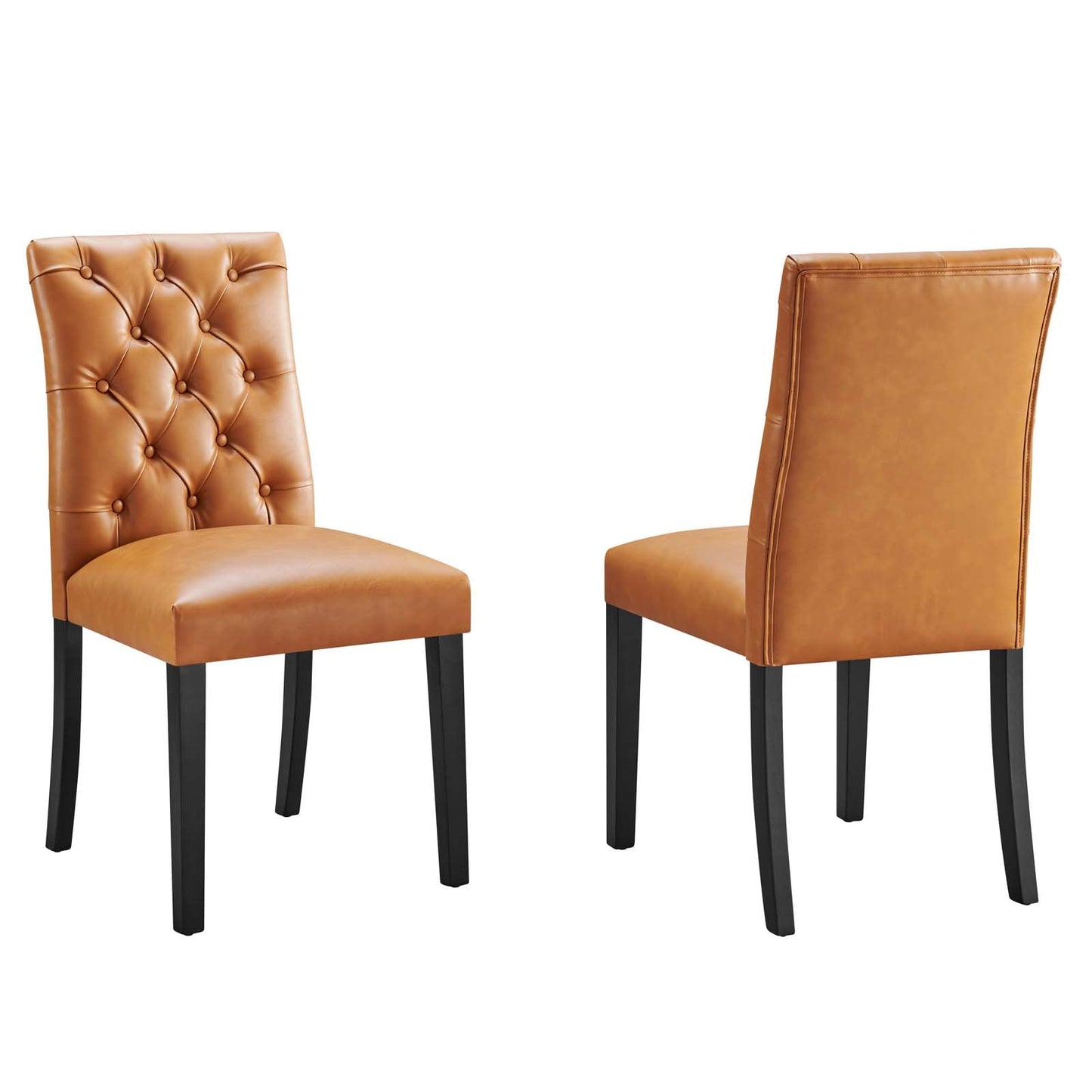 Duchess Dining Chair Vinyl Set of 2 Tan EEI-3472-TAN