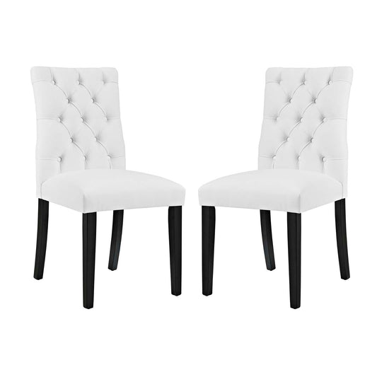 Duchess Dining Chair Vinyl Set of 2 White EEI-3472-WHI