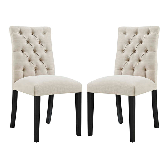 Duchess Dining Chair Fabric Set of 2 Beige EEI-3474-BEI