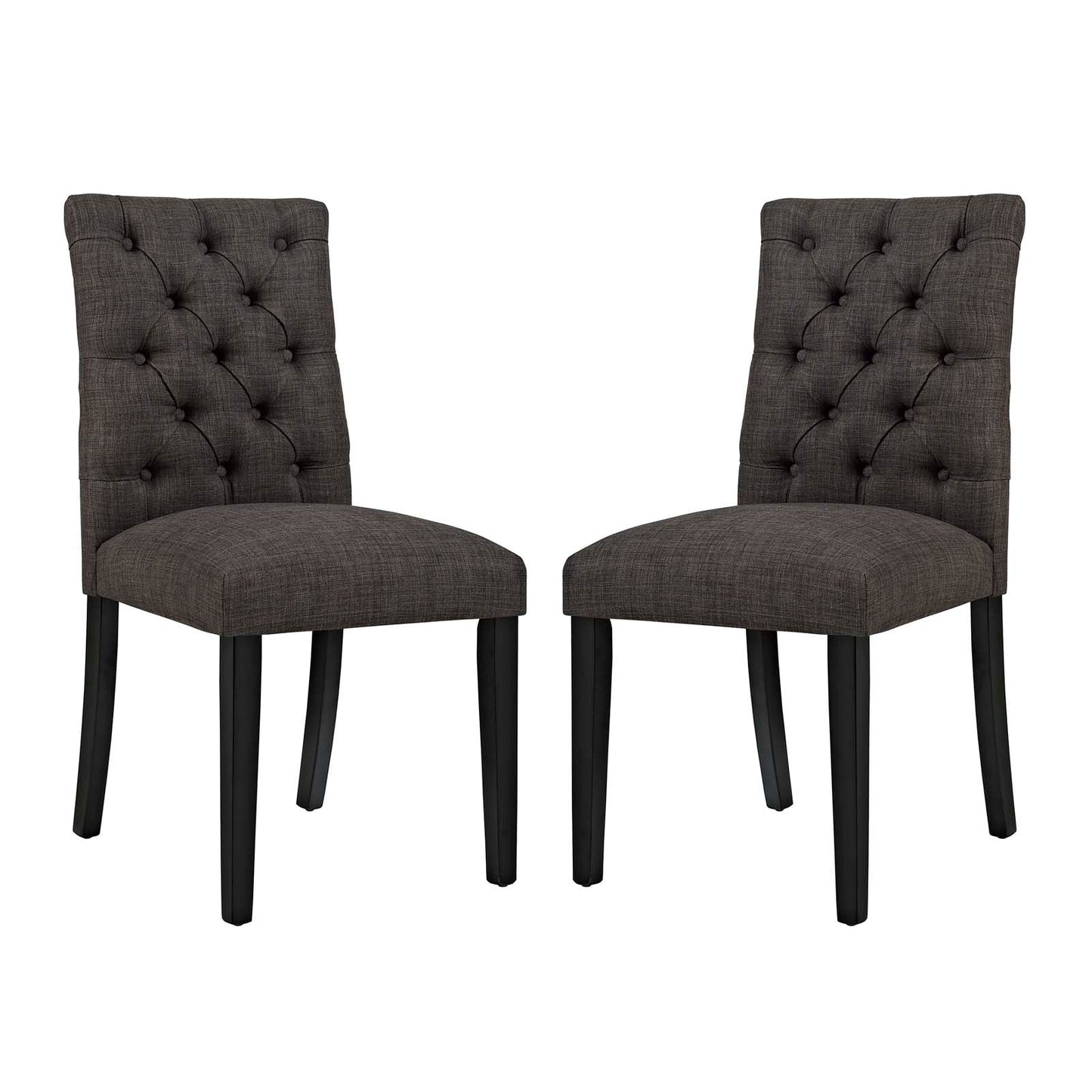 Duchess Dining Chair Fabric Set of 2 Brown EEI-3474-BRN