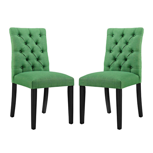 Duchess Dining Chair Fabric Set of 2 Green EEI-3474-GRN