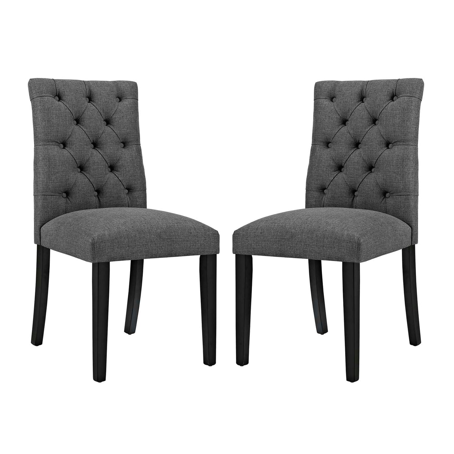 Duchess Dining Chair Fabric Set of 2 Gray EEI-3474-GRY