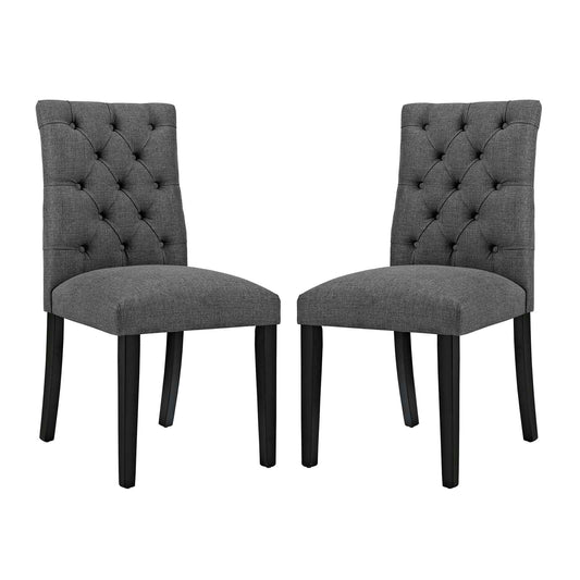 Duchess Dining Chair Fabric Set of 2 Gray EEI-3474-GRY