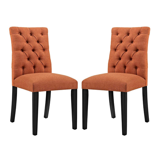 Duchess Dining Chair Fabric Set of 2 Orange EEI-3474-ORA