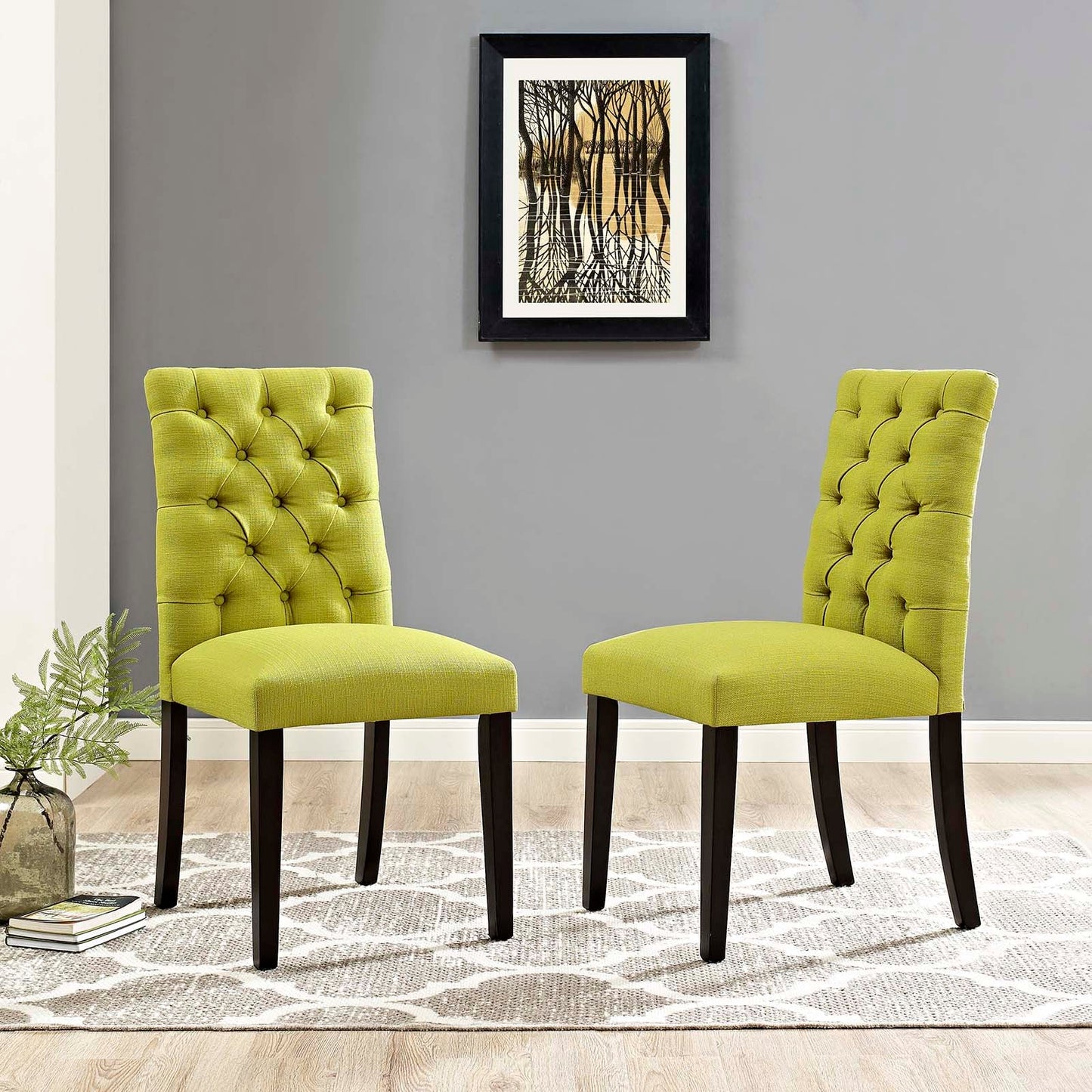 Duchess Dining Chair Fabric Set of 2 Wheatgrass EEI-3474-WHE