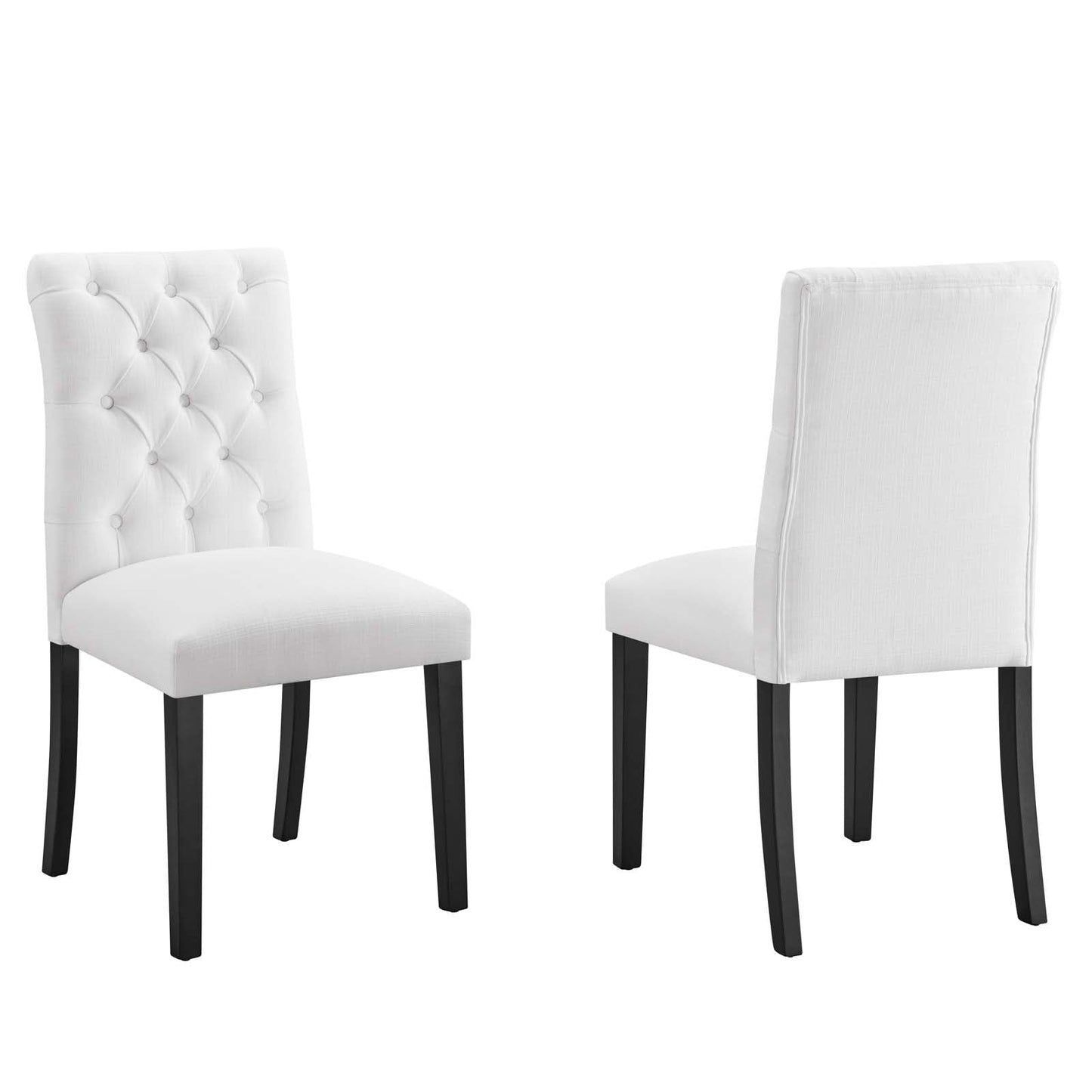 Duchess Dining Chair Fabric Set of 2 White EEI-3474-WHI