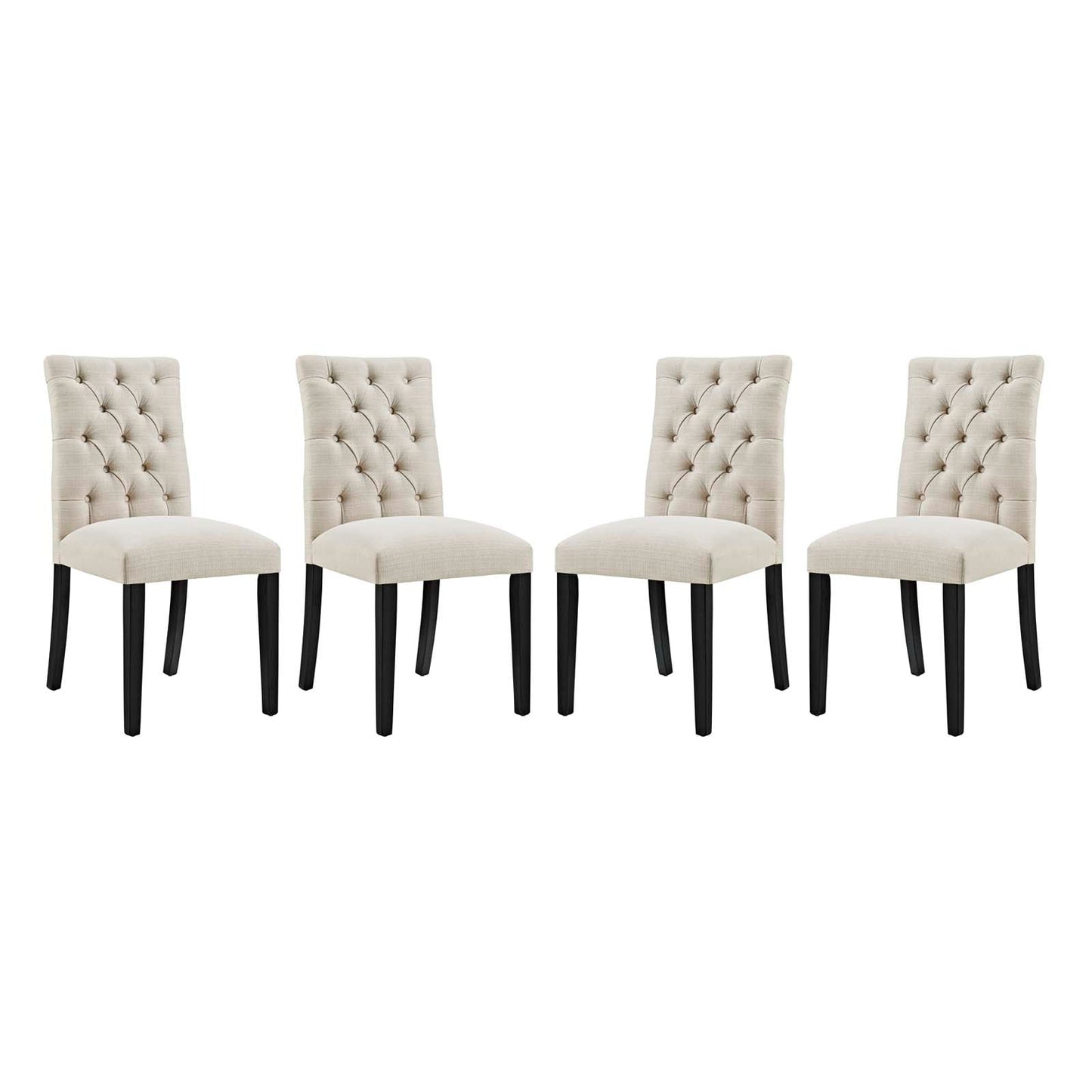 Duchess Dining Chair Fabric Set of 4 Beige EEI-3475-BEI