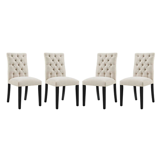 Duchess Dining Chair Fabric Set of 4 Beige EEI-3475-BEI