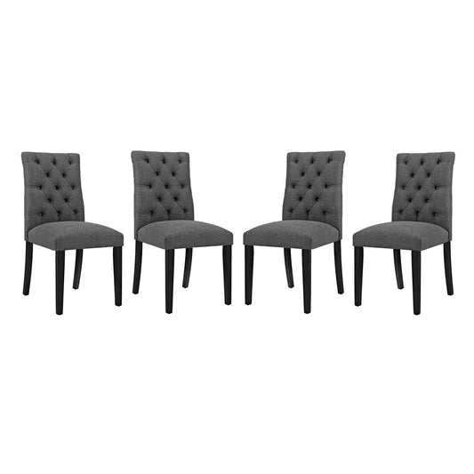 Duchess Dining Chair Fabric Set of 4 Gray EEI-3475-GRY