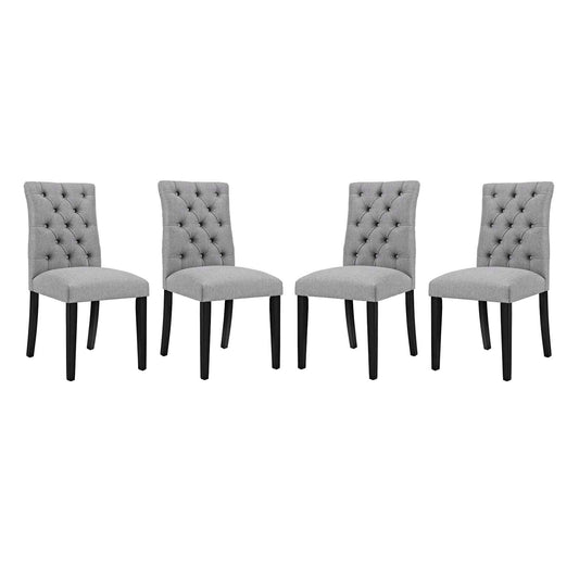 Duchess Dining Chair Fabric Set of 4 Light Gray EEI-3475-LGR