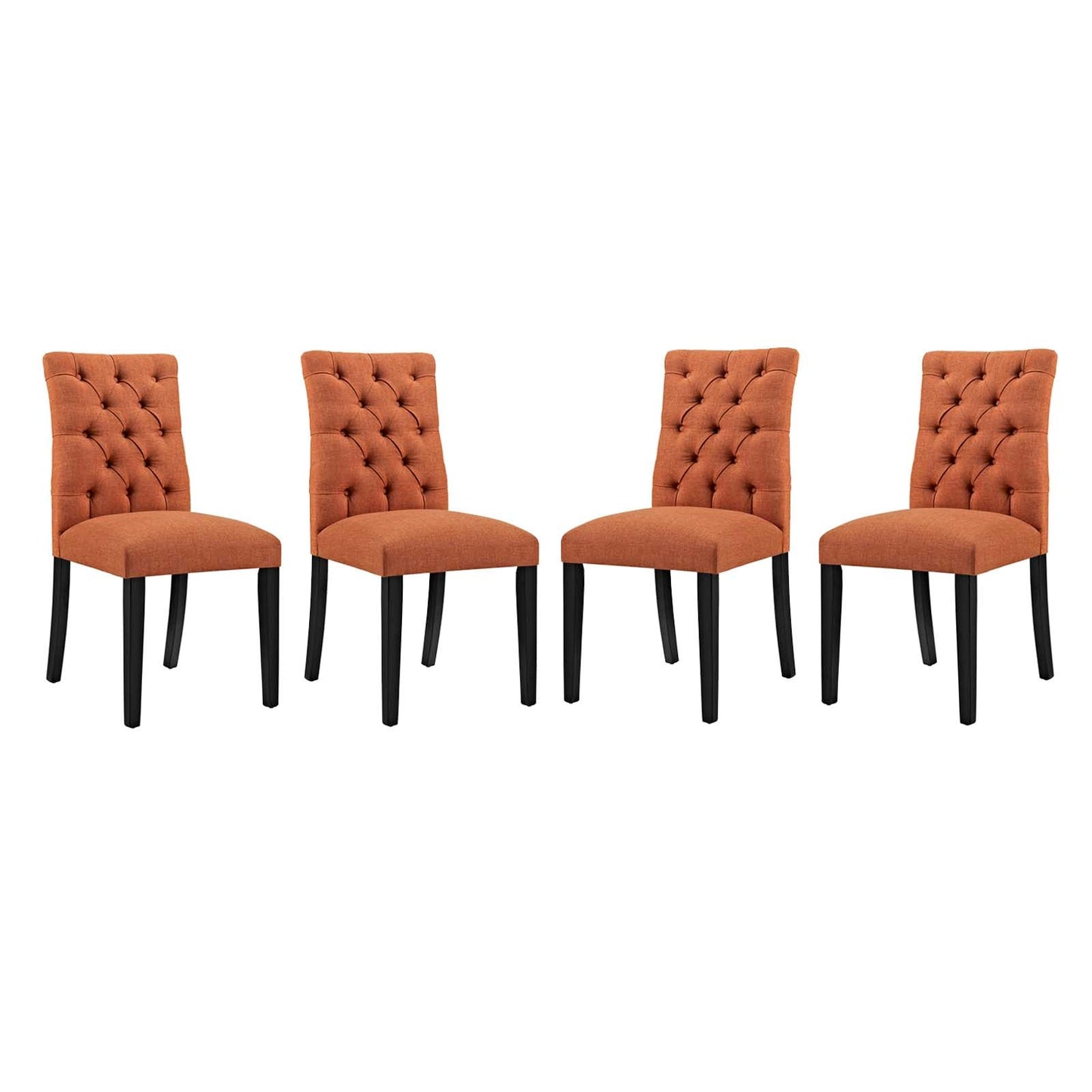 Duchess Dining Chair Fabric Set of 4 Orange EEI-3475-ORA